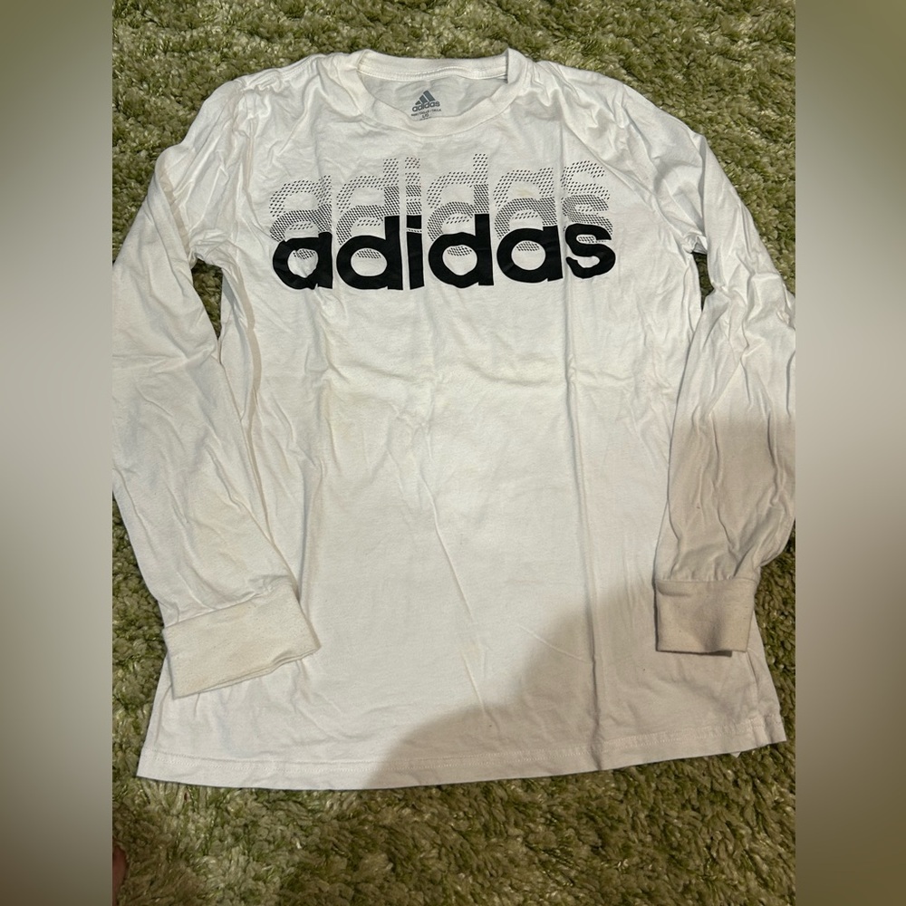 Adidas White Long Sleeve Shirt